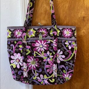 Vera Bradley Pink and Green Floral Tote